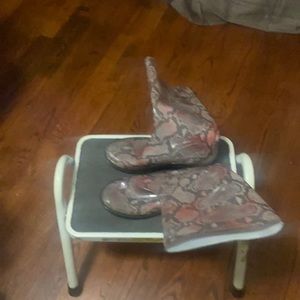 Snake skin patterned rain boots